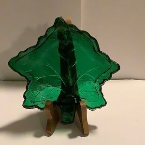 Maple Leaf Glass Candy Dish